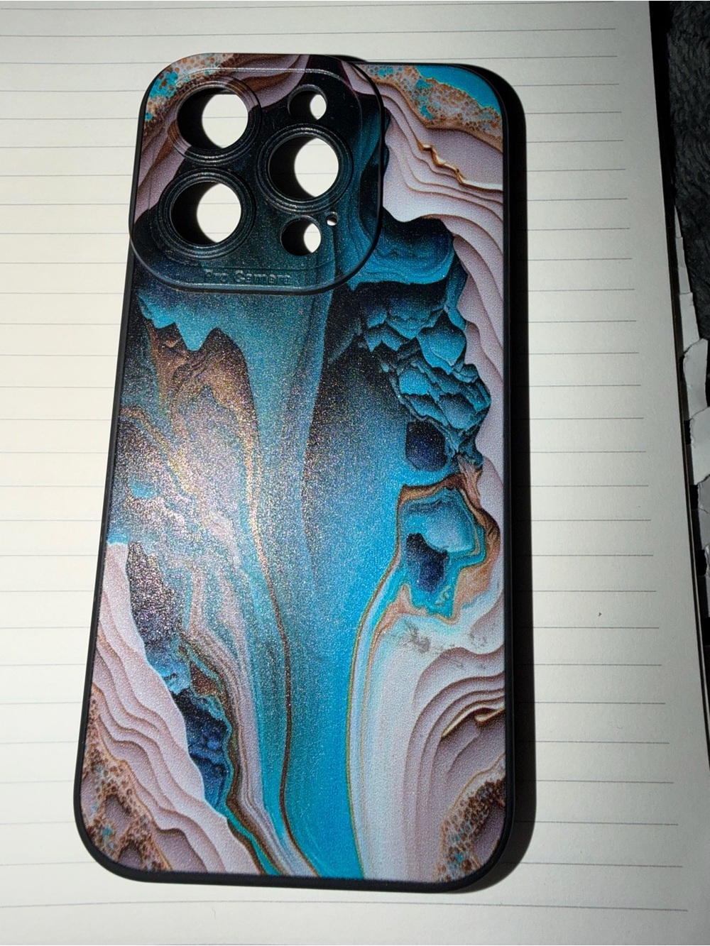 iPhone 15 pro max -Blue Agate Pattern Phone Case - Unbranded